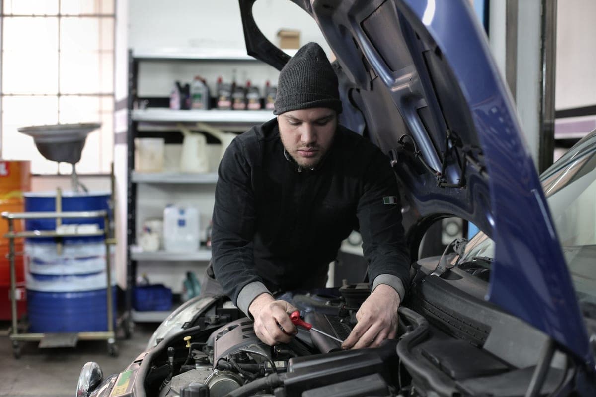 A Switchyard technician working under the hood on the shop floor
